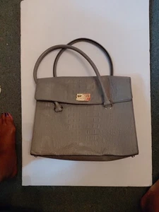 Bolso de Hombro Kate Spade Orchard Valley Cuero Cocodrilo GRIS CLARO Tiza Usado - Imagen 1 de 18