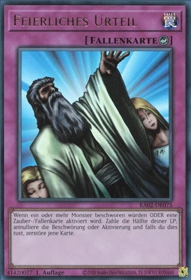 YuGiOh Feierliches Urteil (V.2) RA02-DE075 Ultra Rare Deutsch Neu 1st - Bild 1 von 2
