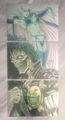 Evil Ernie Glow In The Dark Chromium Trading Cards LADY DEATH  61-63 Chase 1995 - Image 1 of 2