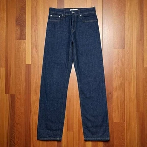 Zara Men's Button Fly Jeans 30x32 Dark Wash Blue Nice Quality Straight Leg - Picture 1 of 16