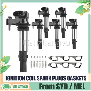 6PCS FOR HOLDEN COMMODORE VZ WL V6 3.6L IGNITION COIL + SPARK PLUGS + GASKETS OZ - Picture 1 of 12
