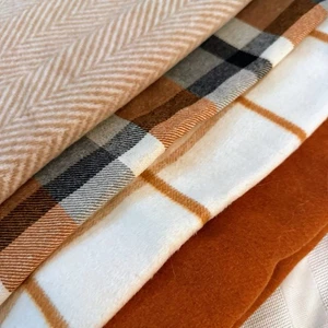 Four (4) Pieces Of High End Wool Blend Fabric Various Lengths A19 - Picture 1 of 15