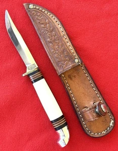 Western Cutlery Knife NOS Rare White Bird & Trout USA Sheath Estate LQQK - Picture 1 of 12