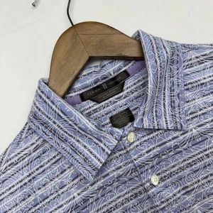 Vintage Nike Polo Shirt Men's Medium Purple Blue Geometric Tiger Woods Golf y2k - Picture 1 of 6