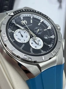 Technomarine Reloj Cruise 47mm Acero Esfera Negra Hombre Cuarzo 111026 Nueva Correa - Imagen 1 de 24