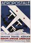 Aeropostale 1929 Vintage French Air Travel Poster Paper Giclee 24x32 in. 
