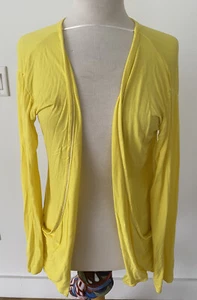 Marietta Long Sleeve Soft Open Front Cardigan Sweater Yellow Women's M - Picture 1 of 7