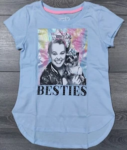 Jojo Siwa Shirt Girls Medium 7-8 Besties Fun Short Sleeve T-Shirt Blue Tee - Picture 1 of 2
