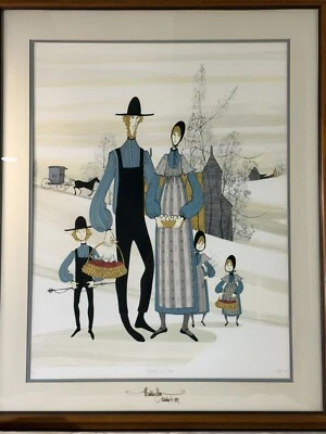 P Buckley Moss «Вместе в воскресенье» шелкография двойной матовый тройной подписанный #4/99 - Изображение 1 из 4