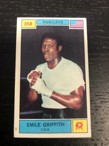 EMILE GRIFFITH STICKER SPORT CHAMPIONS PANINI 1969 #358 NEW NEAR MINT CONDITION - Picture 1 of 2