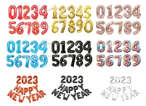 16 inch Happy New Year 2025 Foil Balloon Decoration Letter Number balloons Eve - Picture 1 of 26