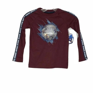 Marvel The Avengers - BOYS SIZE XS (4-5) L/S Lenticular T-Shirt - Maroon - Picture 1 of 3