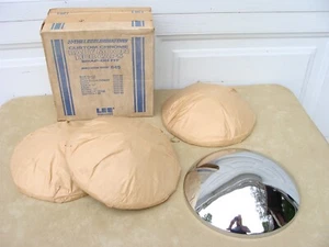 vintage set of 4 NEW NOS LEE ELIMINATORS chrome baby moon hub caps 9 1/4" 9.25" - Picture 1 of 15