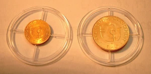 Tonga 20 + 10 Pa'anga 1980 2 Münzen Gold 917er Ø14mm+Ø10mm FAO Taufa'ahau Tupou - Bild 1 von 2