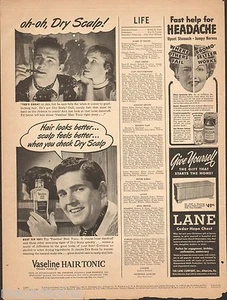 1950 Vaseline Hair Tonic Original Vintage Print Ad - Picture 1 of 1