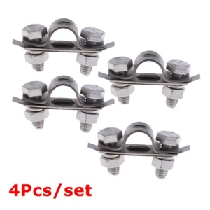 4X 304 Stainless Steel Replacement Boat Marine Control Throttle Cable Tube Clamp - Picture 1 of 11