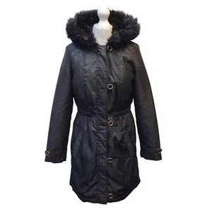 Ted Baker Black Hooded Rain Coat UK Girl's Size Age 14 K31 - Picture 1 of 6