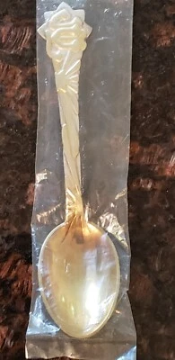 Cuchara de Navidad de plata de ley Michelsen estrella dorada Dinamarca 1910 Foto 1 de 4