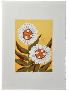 Ann T. Cooper Sunflowers 1980 Signed Limited Edition Silkscreen - Picture 1 of 7
