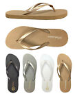 Neu schlichte & einfache zweifarbige Strand-Flip-Flop-Sandalen für Damen -- (383),