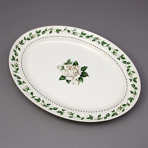 13-1/2" Hall Oval Serving Plate Plater Pottery China Cameo Rose Pattern - Picture 1 of 6