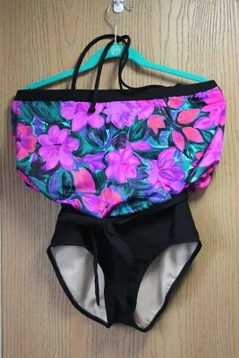 Sujetador con aros traje de baño floral de una pieza talla 12 CAROL WIOR Foto 1 de 4