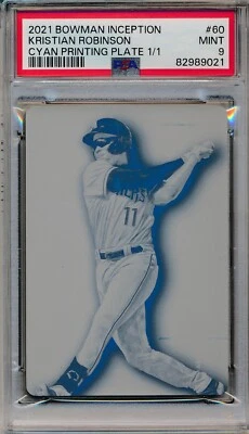 2021 BOWMAN INCEPTION KRISTIAN ROBINSON PRINTING PLATE CYAN #1/1 PSA 9 MINT - Image 1 of 2