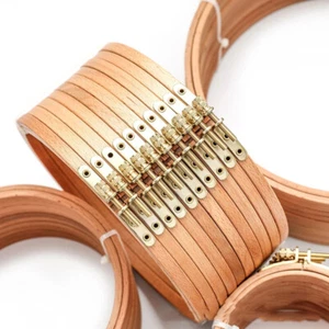 Beech Round Embroidery Hoop Wooden Frame Cross Stitch Hoop Household Sewing Tool - Picture 1 of 28