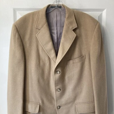 Chaqueta Abrigo Deportivo H Freeman & Son 100% Cabello Camel Beige Tostado 3 Btn De Colección 1985 Foto 1 de 4