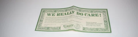 STAR WARS VINTAGE KENNER 1977  INSERT - WE REALLY DO CARE  (EQM7) Cover