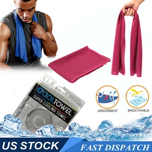 Cooling Towel Snap Cooling Neck Wrap Cold Towel for Sports Yoga Workout Outdoor - Picture 1 of 11