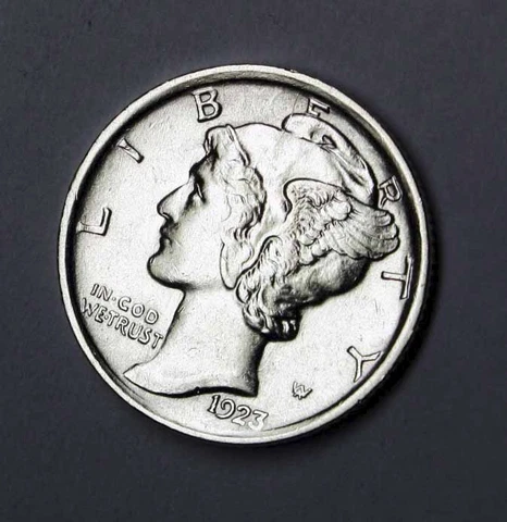 1923-p Mercury Head Dime. 50% Fully Separated Horizontal Bands. (Inventory A) Cover
