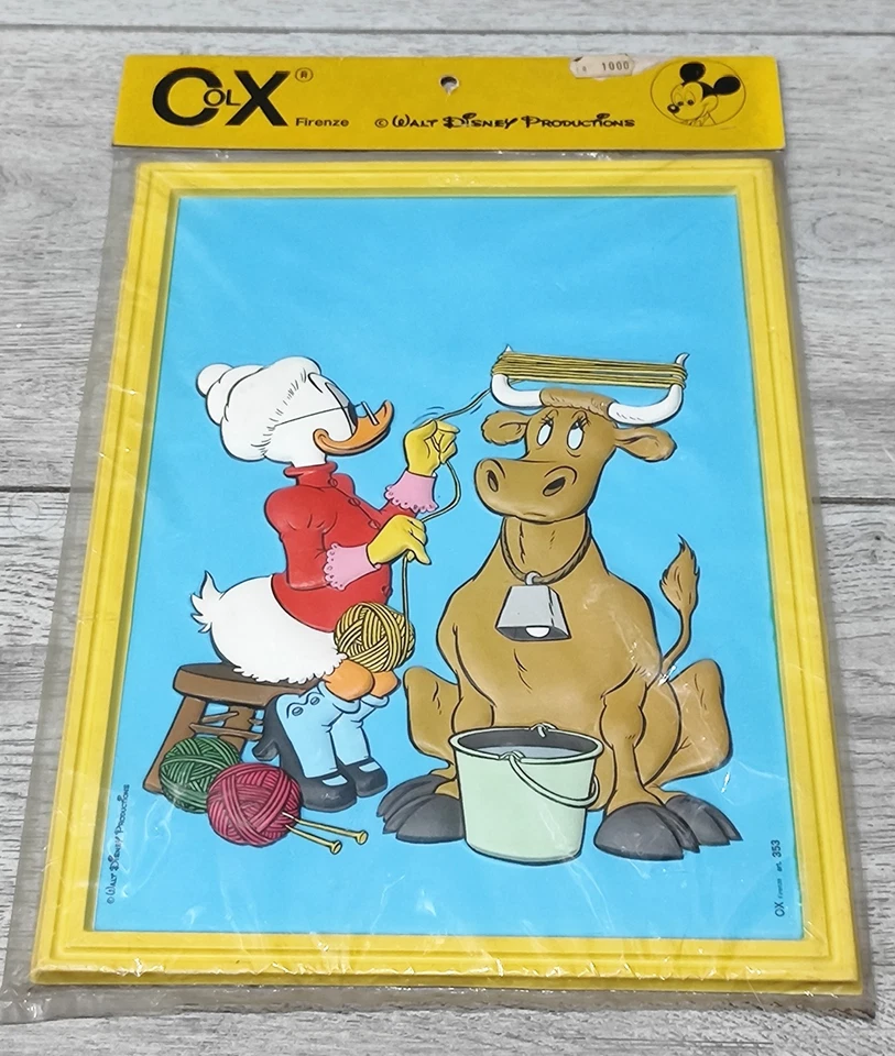 QUADRETTO PLASTICA A RILIEVO NONNA PAPERA WALT DISNEY COLX  VINTAGE ANNI 70 - Immagine 1 di 1
