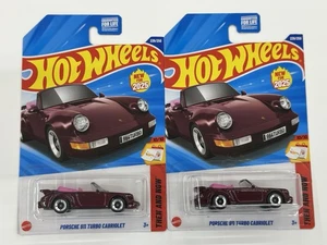 2025 Hot Wheels ~ Porsche 911 Turbo Cabrolet ~ Lot Of 2 ~ Sameday Shipping - Picture 1 of 4