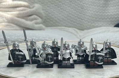 Lego Lord Of The Rings Gondor Soldiers Custom Printed Minifigure Lot of 8 - Image 1 of 3
