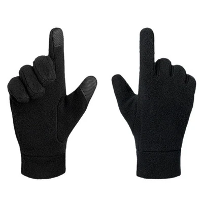 Winter Handschuhe Fleece Fahrradhandschuhe Warm Winddicht Herren Damen Schwarz - Bild 1 von 4