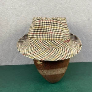 Cappello Stetson Fedora uomo grande a quadri lana lino logo ricamato classico - Foto 1 di 6
