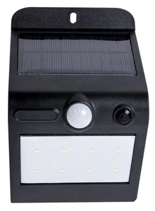 PRO ELEC - Lampu LED Keselamatan Solar Luar IP65 dengan Sensor PIR, Hitam - Picture 1 of 2