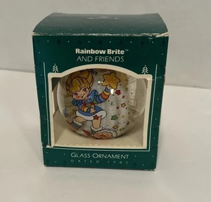 Vintage 1985 Hallmark Andenken Rainbow Brite and Friends Glas Ornament IN BOX - Bild 1 von 9