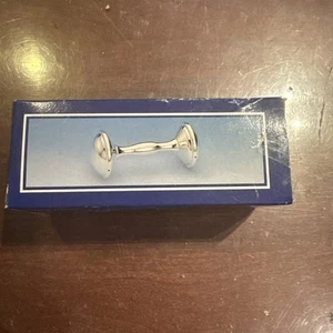 Versilberte Baby Hantel Rassel NEW OLD STOCK - Bild 1 von 3