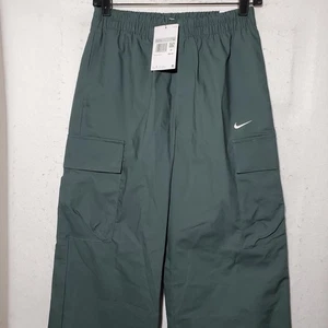 Nike Cargo Pants Womens XS Green Ripstop Elastic Waist Wide Leg FV7643-338 - Picture 1 of 15