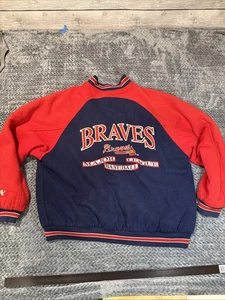 Logo Athletic Atlanta Braves Herren Varsity Jacke Mantel Wolle Größe L Vintage 90er - Bild 1 von 15