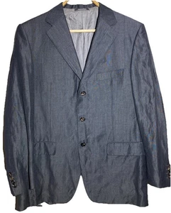 Vintage Yves Saint Laurent Rive Gauche Suit 42R Made in Italy Wool Linen Gray - Picture 1 of 6