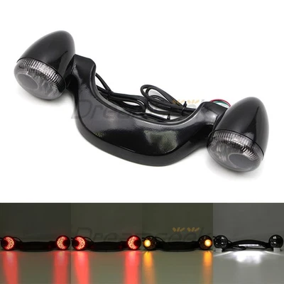 Glänzend schwarz für Harley Road Glide10-20 Rücklicht Blinker Lichtleiste Bremse - Image 1 of 4