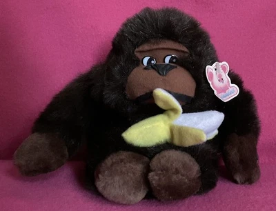 PMS Patamates Brown Hanging Gorilla With Banana Side Eye Soft Plush Toy 6” Tag - Image 1 of 4