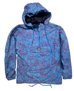 Obey Worldwide Windbreaker Concreate Blue Pop Over Anorak Jacket Men's Small - Picture 1 of 11