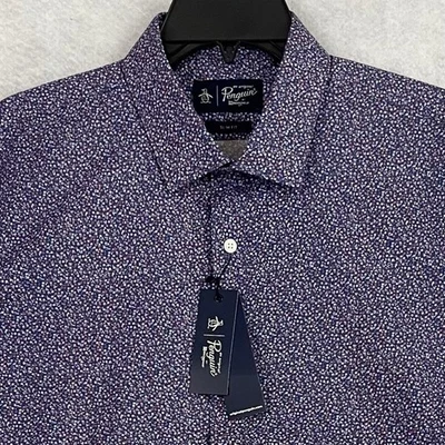 Original Penguin Mens Dress Shirt 15 32/33 Slim Fit Stretch Micro Floral NEW - Image 1 of 4