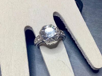 R.S. COVENANT CIRCONITA CÚBICA OCTÁGONO TALLA 5 ANILLO BISUTERÍA Foto 1 de 4