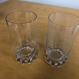 2 Vintage Imperial Glass Candlewick Clear Glass Tumblers 4.75” Tall  10oz NICE - Picture 1 of 7