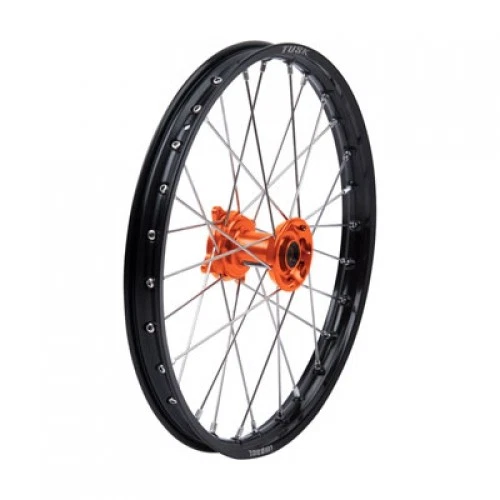 Tusk Impact Complete Wheel - Front 19 x 1.40 Black Rim/Silver Spoke/Orange Hub Foto 1 de 1